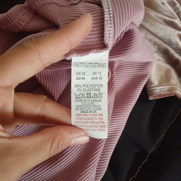 Pink MAUVE STRAPPY CUT OUT BODYCON DRESS Sz 12 - Picture 10 of 10